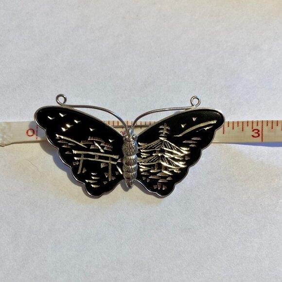 Vintage Damascene Butterfly Brooch (Amita Sterling) - Picture 5 of 5